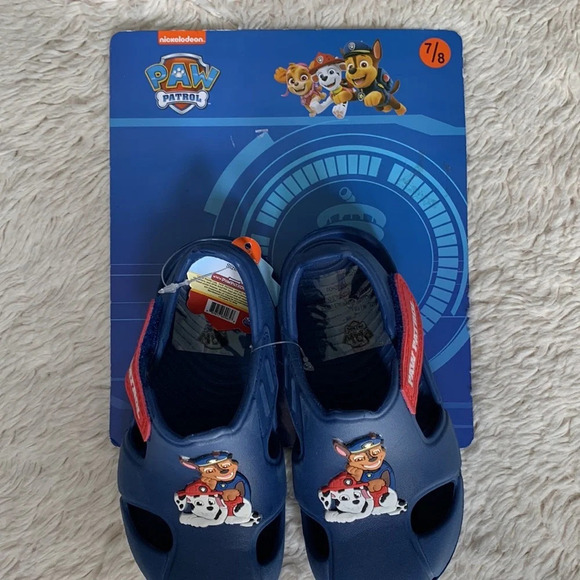 Spin master Nickelodeon paw patrol shoes NWT SIZE 7/8 kids blue Chase Marshall - Picture 2 of 3